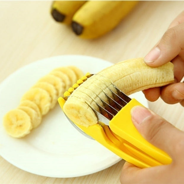 Stainless Steel Banana Cutter Fruit Vegetable Sausage Slicer Salad Sundaes Tools Cooking Tools Kitchen Accessories Gadgets