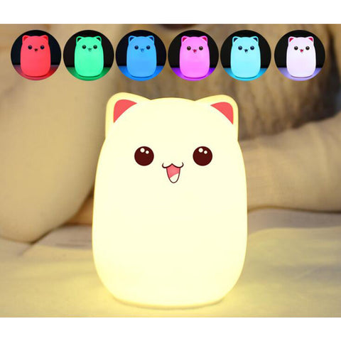 7 color cartoon cat led LED children animal night light silicone soft cartoon miffy rabbit children light LED night light