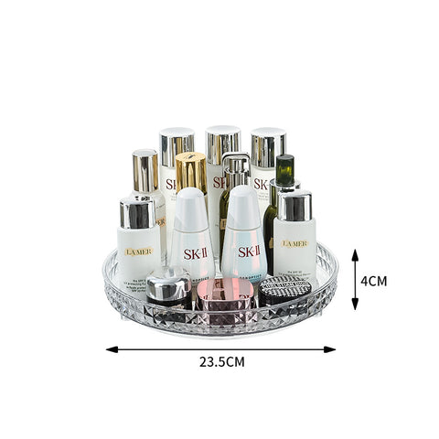 Luxury Dresser Cosmetics Rotating Storage Shelf Box Toilet Desktop Perfume Skin Care Products Shelf Tray