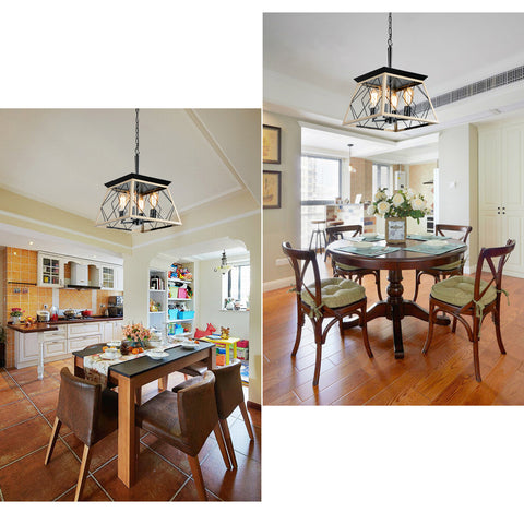 4-Light Farmhouse Chandeliers For Dining Room (No Bulbs)