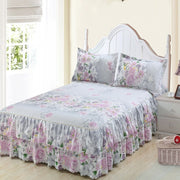 Classic Double Layer Skirt Bedding Set Flower Printing Bed Shirts Bed Linen 3pcs/set Pastoral Bed Sheet Home textile Pillowcase