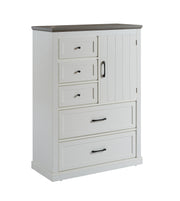 Farmhouse 5 drawer bedroom dressing table, high drawer cabinet white wooden bedroom dressing table.