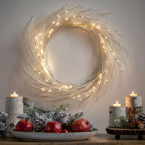 24" PAPER WREATH WITH LED LIGHT