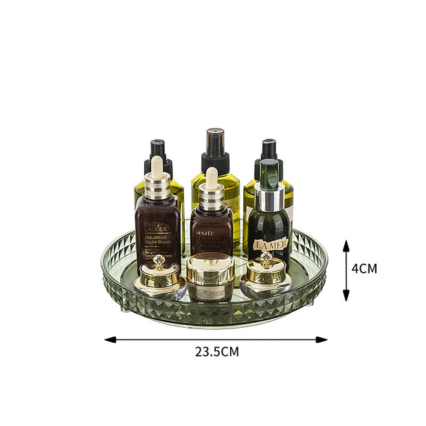 Luxury Dresser Cosmetics Rotating Storage Shelf Box Toilet Desktop Perfume Skin Care Products Shelf Tray