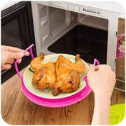 Multifunction Microwave Oven Shelf Double Insulated Heating Tray Rack Bowls Layered Holder Organizer Kitchen Accessories Tool