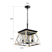 4-Light Farmhouse Chandeliers For Dining Room (No Bulbs)