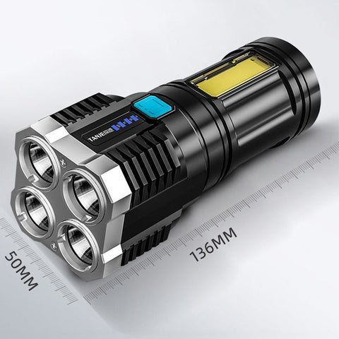 5 Led Flashlight Strong Light Outdoor Portable Cob Side Light Work Light USB Rechargeable Led Flashlight