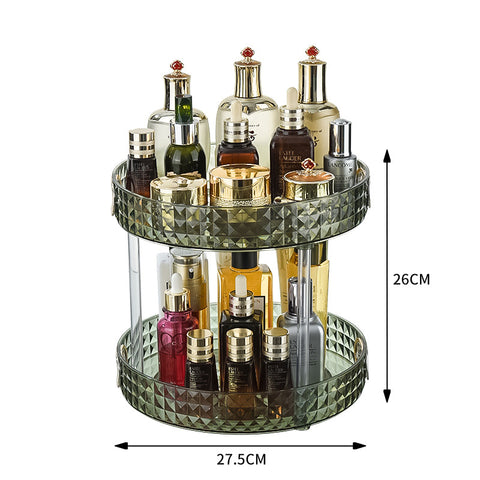 Luxury Dresser Cosmetics Rotating Storage Shelf Box Toilet Desktop Perfume Skin Care Products Shelf Tray