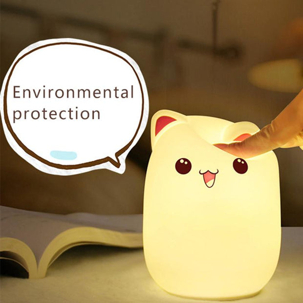 7 color cartoon cat led LED children animal night light silicone soft cartoon miffy rabbit children light LED night light