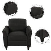 Living Room Furniture Armrest Single Sofa (Black)