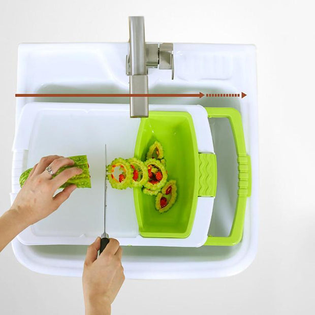 Multifunction Kitchen Chopping Blocks Sinks Drain Basket Cutting Board Vegetable Meat Tools Kitchen Accessories