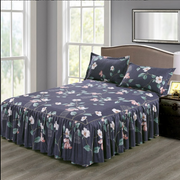 Classic Double Layer Skirt Bedding Set Flower Printing Bed Shirts Bed Linen 3pcs/set Pastoral Bed Sheet Home textile Pillowcase