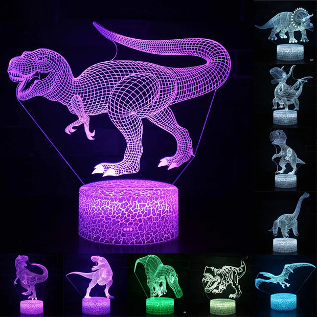 3D LED Night Light Lamp Dinosaur Series